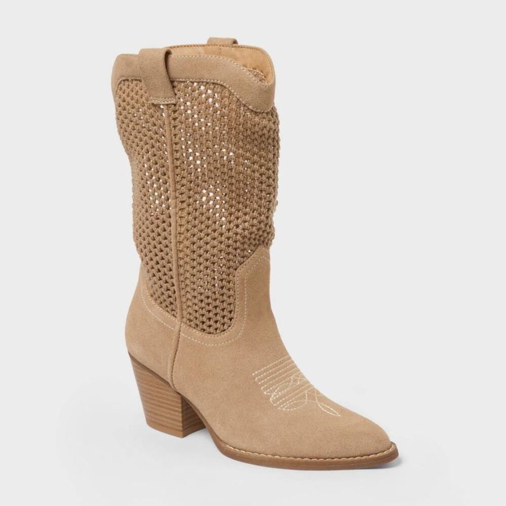 Universal Thread Tan Suede Western Mid-Calf Boots